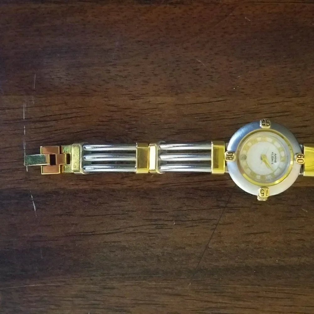 Anne Klein Two Tone Quartz Watch Works fits 6 1/2